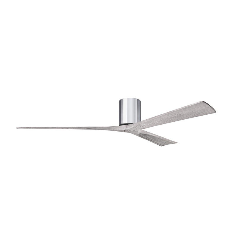 Matthews Fans Irene-3H 72in 3-Blade Ceiling Fan | Contemporary Polished Chrome and Barn Wood Solid Wood Blades | Great Room | Model IR3H-CR-BW-72