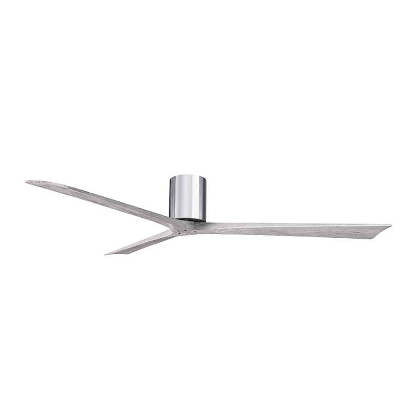 Matthews Fans Irene-3H 72in 3-Blade Ceiling Fan | Contemporary Polished Chrome and Barn Wood Solid Wood Blades | Great Room | Model IR3H-CR-BW-72