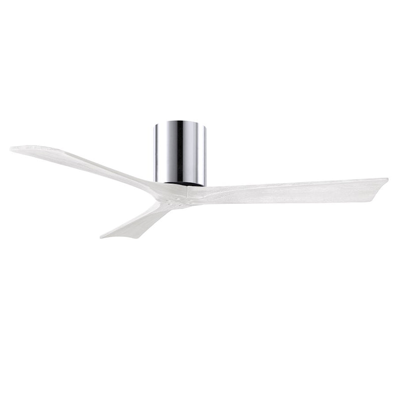 Matthews Fans Irene 3H 52in 3-Blade Ceiling Fan | Contemporary Polished Chrome and Matte White Solid Wood | Living Room | Model IR3H-CR-MWH-52