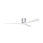 Matthews Fans Irene 3H 72in 3-Blade Ceiling Fan | Contemporary Polished Chrome and Matte White Solid Wood | Great Room | Model IR3H-CR-MWH-72