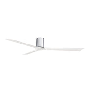Matthews Fans Irene 3H 72in 3-Blade Ceiling Fan | Contemporary Polished Chrome and Matte White Solid Wood | Great Room | Model IR3H-CR-MWH-72