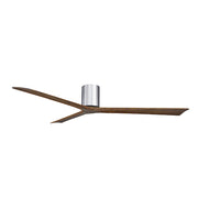 Matthews Fans Irene 3H 72in 3-Blade Ceiling Fan | Contemporary Polished Chrome and Walnut Solid Wood | Great Room & Covered | Model IR3H-CR-WA-72