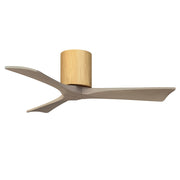 Matthews Fans Irene-3H 42in 3-Blade Flush Mount Ceiling Fan | Contemporary Light Maple and Gray Ash | Bedroom & Covered Patio | Model IR3H-LM-GA-42