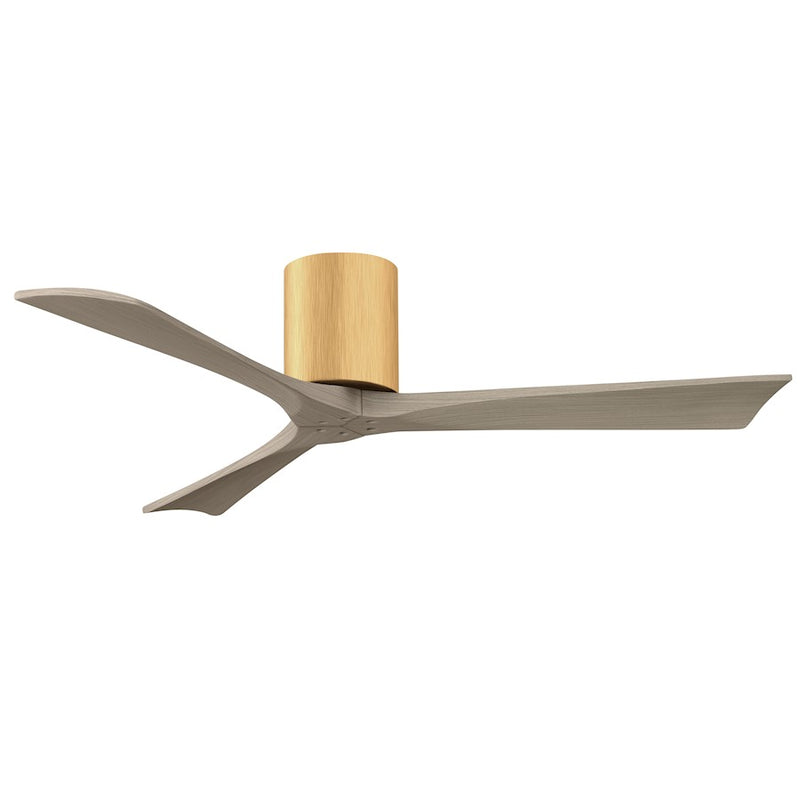 Matthews Fans Irene-3H 52in 3-Blade Flush Mount Ceiling Fan | Contemporary Light Maple and Gray Ash | Living Room & Covered | Model IR3H-LM-GA-52