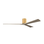 Matthews Fans Irene-3H 72in 3-Blade Flush Mount Ceiling Fan | Contemporary Light Maple and Gray Ash Wood | Covered Patio | Model IR3H-LM-GA-72
