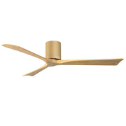 Matthews Fans Irene-3H 60in 3-Blade Flush Mount Ceiling Fan | Contemporary Light Maple Wood | Great Room & Covered Patio | Model IR3H-LM-LM-60