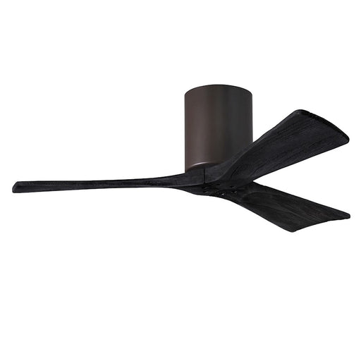 Matthews Fans Irene-3H 42in 3-Blade Flush Mount Ceiling Fan | Contemporary Textured Bronze and Matte Black Solid Wood | Bedroom | Model IR3H-TB-BK-42