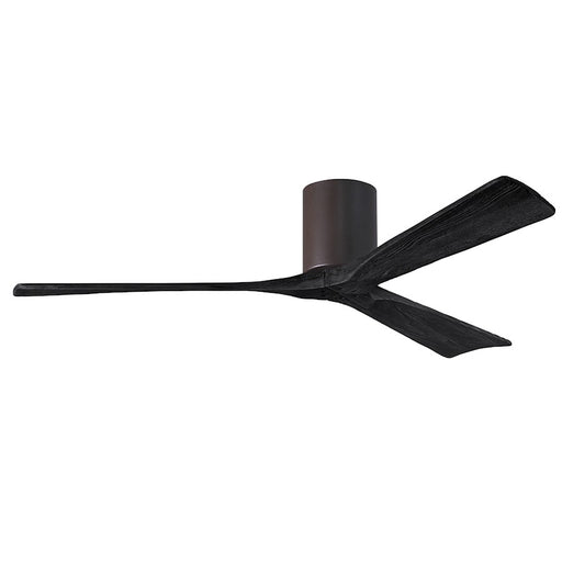 Matthews Fans Irene-3H 60in 3-Blade Flush Mount Ceiling Fan | Contemporary Textured Bronze and Matte Black Solid Wood | Great | Model IR3H-TB-BK-60
