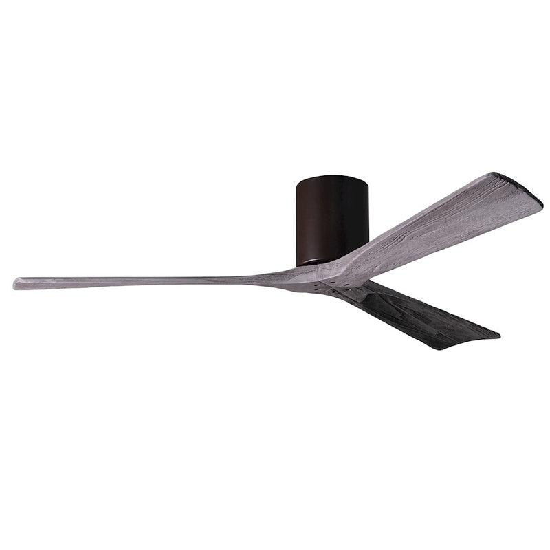 Matthews Fan Irene-H 60in 3-Blade Flush Ceiling Fan | Textured Bronze and Barn Wood Tone Solid Wood | Large Living Room | Model IR3H-TB-BW-60