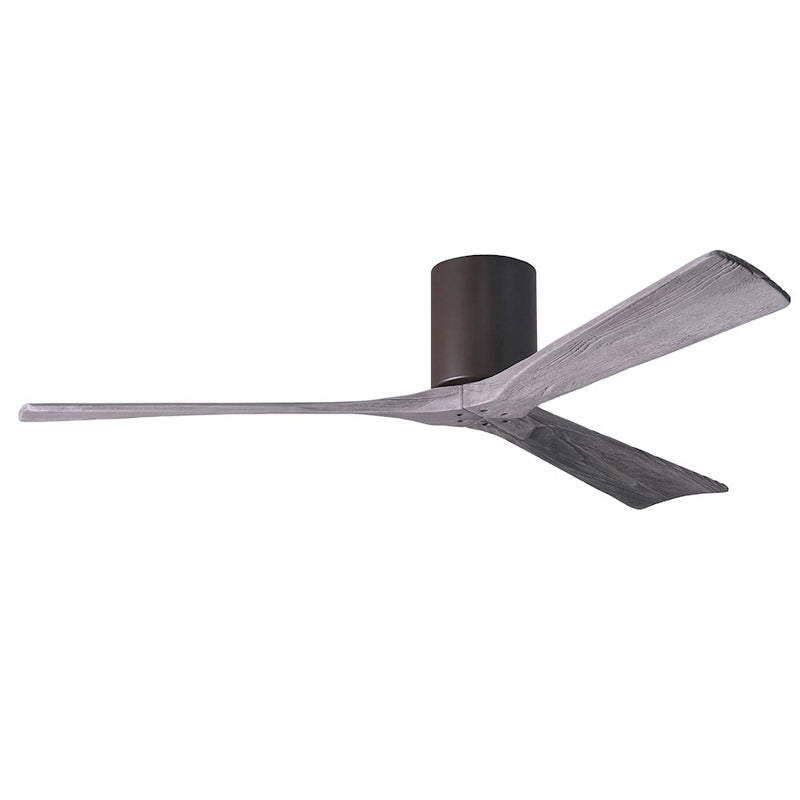 Matthews Fan Irene-H 60in 3-Blade Flush Ceiling Fan | Textured Bronze and Barn Wood Tone Solid Wood | Large Living Room | Model IR3H-TB-BW-60
