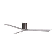 Matthews Fans Irene-3H 72in 3-Blade Flush Mount Ceiling Fan | Textured Bronze and Barn Wood Solid Wood Blades | Covered Patio | Model IR3H-TB-BW-72