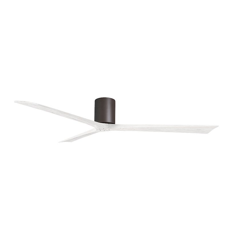 Matthews Fans Irene-3H 72in 3-Blade Ceiling Fan | Textured Bronze and Matte White Solid Wood Blades | Large Living Room | Model IR3H-TB-MWH-72