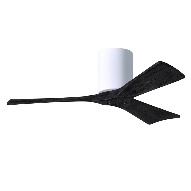 Matthews Fans Irene-3H 42in 3-Blade Ceiling Fan | Gloss White and Matte Black Solid Wood Blades | Bedroom & Home Office | Model IR3H-WH-BK-42