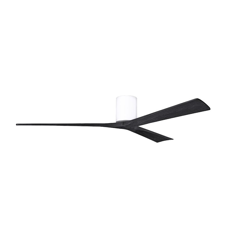 Matthews Fans Irene 3H 72in 3-Blade Ceiling Fan | Contemporary Gloss White and Matte Black Solid Wood | Great Room & Covered | Model IR3H-WH-BK-72