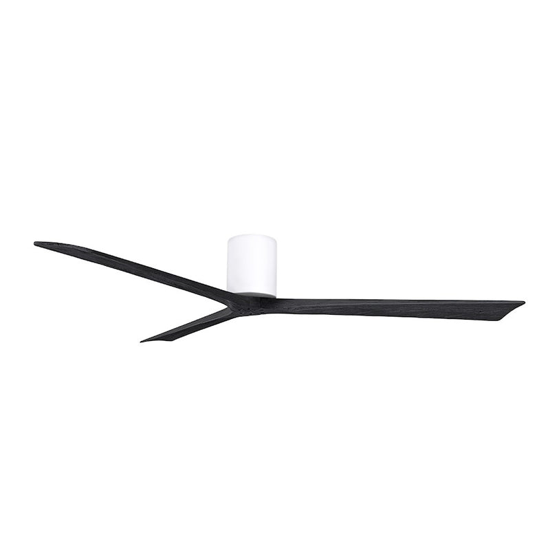 Matthews Fans Irene 3H 72in 3-Blade Ceiling Fan | Contemporary Gloss White and Matte Black Solid Wood | Great Room & Covered | Model IR3H-WH-BK-72
