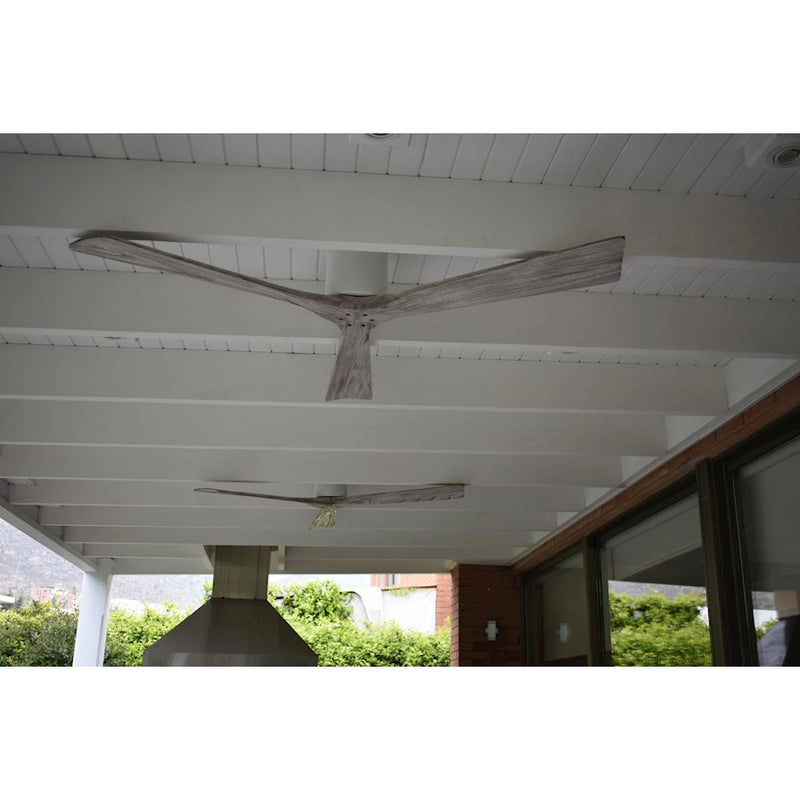 Matthews Fan Irene-H 52in 3-Blade Flush Mount Ceiling Fan | Gloss White and Barn Wood Solid Wood Blades | Bedroom & Living Room | Model IR3H-WH-BW-52