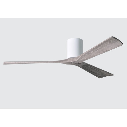 Matthews Fan Irene-H 60in 3-Blade Flush Mount Ceiling Fan | Gloss White and Barn Wood Solid Wood Blades | Bedroom & Living Room | Model IR3H-WH-BW-60