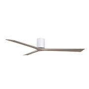 Matthews Fans Irene-3H 72in 3-Blade Flush Mount Ceiling Fan | Contemporary Gloss White and Gray Ash Solid Wood | Great Room | Model IR3H-WH-GA-72