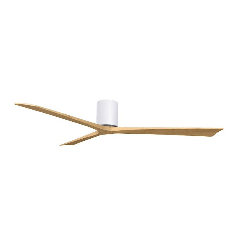 Matthews Fans Irene-3H 72in 3-Blade Ceiling Fan | Contemporary Gloss White and Light Maple Wood | Great Room & Covered Patio | Model IR3H-WH-LM-72
