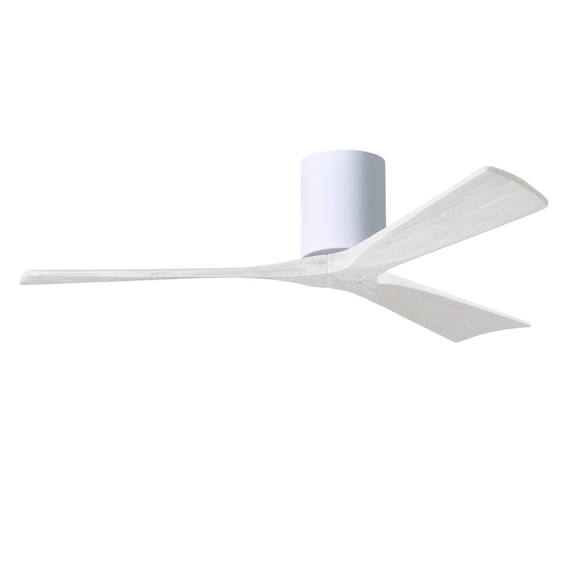 Matthews Fans Irene-3H 52in 3-Blade Ceiling Fan | Contemporary Gloss White and Matte White Wood | Living Room & Covered Patio | Model IR3H-WH-MWH-52