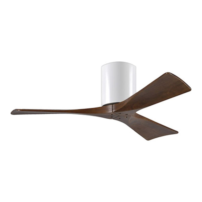 Matthews Fan Irene-3H 42in 3-Blade Ceiling Fan | Gloss White and Walnut Wood Blades | Bedroom & Living Room | 42 x 42 x 10 in | Model IR3H-WH-WA-42