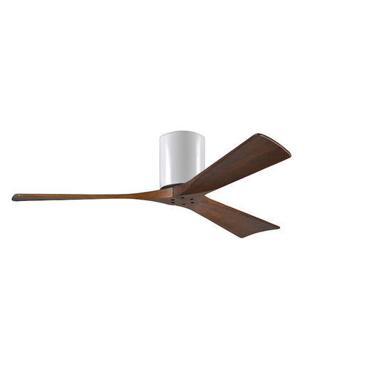 Matthews Fan Irene-3H 52in 3-Blade Ceiling Fan | Gloss White and Walnut Wood Blades | Bedroom & Living Room | 52 x 52 x 10 in | Model IR3H-WH-WA-52