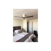 Matthews Fan Irene-3H 60in 3-Blade Ceiling Fan | Gloss White and Walnut Wood Blades | Bedroom & Living Room | 60 x 60 x 10 in | Model IR3H-WH-WA-60