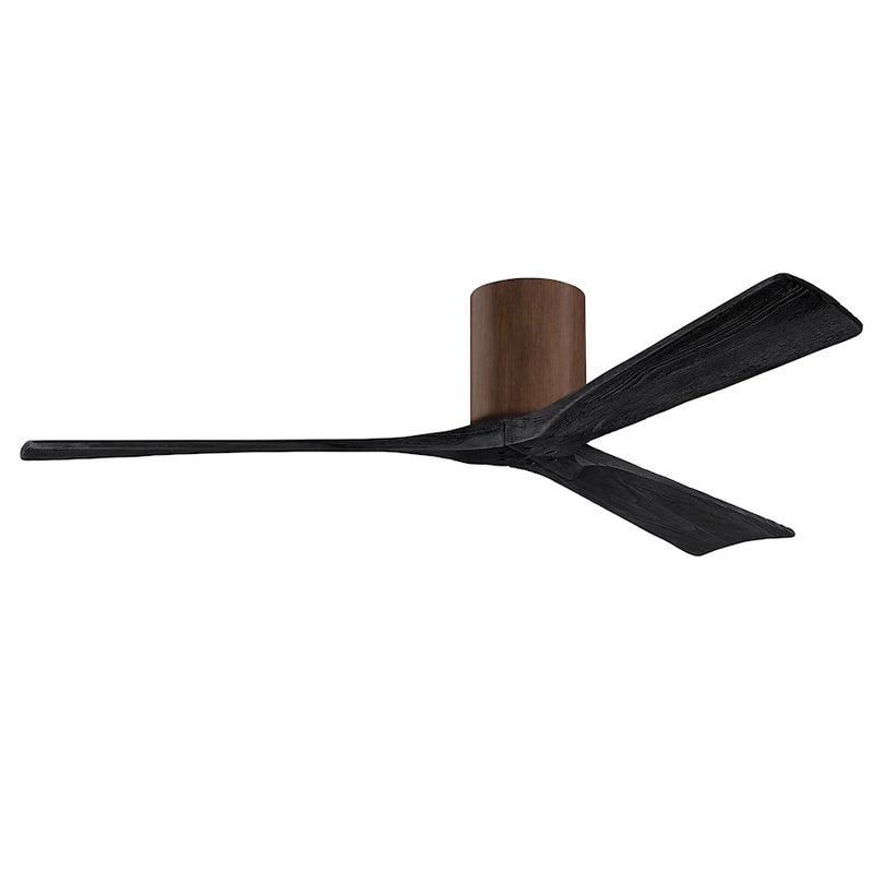 Matthews Fans Irene 3H 60in 3-Blade Ceiling Fan | Walnut and Matte Black Solid Wood | Living Room & Bedroom | 60 x 60 x 10 in | Model IR3H-WN-BK-60