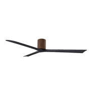 Matthews Fans Irene 3H 72in 3-Blade Ceiling Fan | Walnut and Matte Black Solid Wood | Living Room & Bedroom | 72 x 72 x 10 in | Model IR3H-WN-BK-72