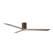Matthews Fans Irene-3H 72in 3-Blade Flush Mount Ceiling Fan | Contemporary Walnut and Gray Ash Solid Wood | Living Room | Model IR3H-WN-GA-72