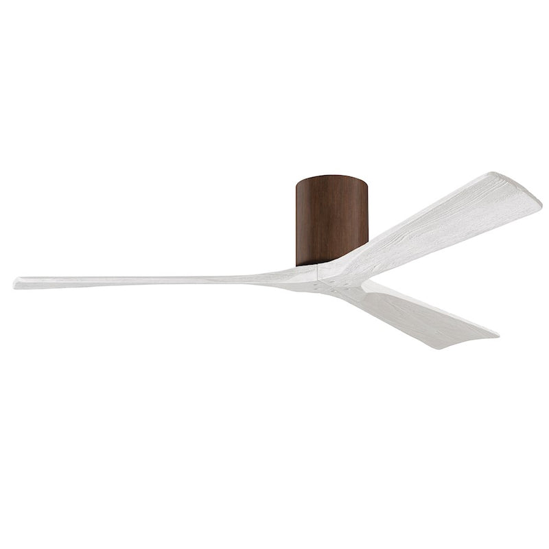 Matthews Fans Irene 3H 60in 3-Blade Ceiling Fan | Walnut and Matte White Solid Wood Blades | Bedroom & Living Room | Model IR3H-WN-MWH-60