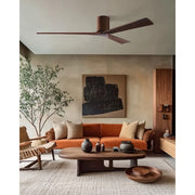 Matthews Fans Irene 3H 72in 3-Blade Ceiling Fan | Walnut Solid Wood Blades on Cast Aluminum | Large Living Room & Covered Patio | Model IR3H-WN-WA-72