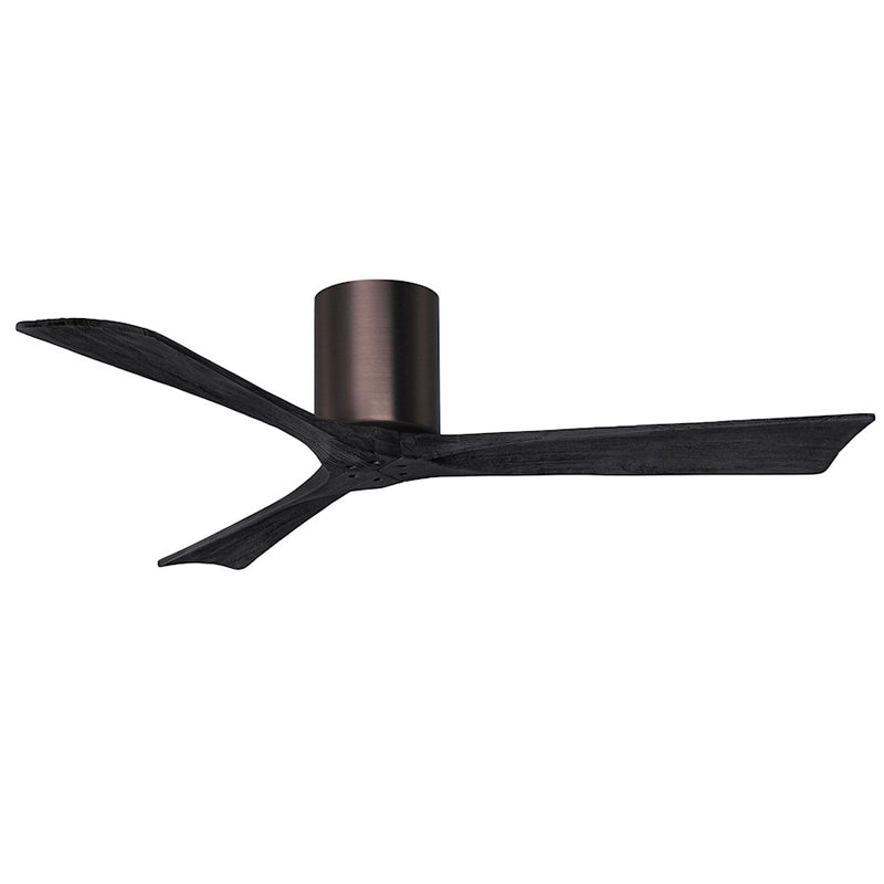 Matthews Fans Irene-3HLK 52in 3-Blade LED Ceiling Fan | Rustic Brushed Bronze and Matte Black Wood | Bedroom & Living Room | Model IR3HLK-BB-BK-52
