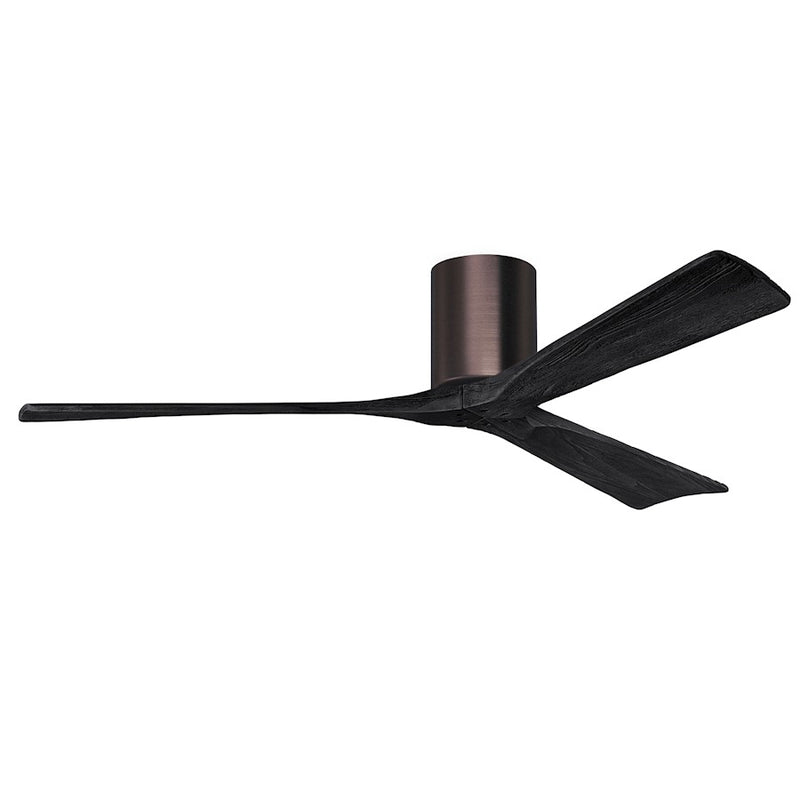 Matthews Fans Irene-3HLK 60in 3-Blade LED Ceiling Fan | Rustic Brushed Bronze and Matte Black Wood | Bedroom & Living Room | Model IR3HLK-BB-BK-60