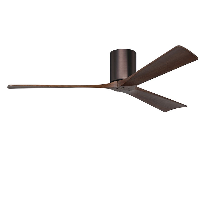 Matthews Fans Irene-3HLK 60in 3-Blade LED Ceiling Fan | Rustic Brushed Bronze and Walnut Wood | Living Room & Bedroom | Model IR3HLK-BB-WA-60