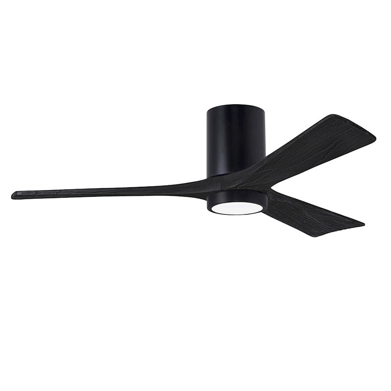 Matthews Fans Irene 3HLK 52in 1-Light LED Ceiling Fan | Matte Black and Matte Black Solid Wood | Bedroom & Living Room | Model IR3HLK-BK-BK-52