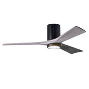 Matthews Fan Irene-HLK 52in 3-Blade LED Flush Ceiling Fan | Matte Black and Barn Wood Blades | Living Room & Bedroom | Model IR3HLK-BK-BW-52