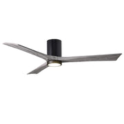 Matthews Fan Irene-HLK 60in 3-Blade LED Flush Ceiling Fan | Matte Black and Barn Wood Blades | Great Room & Covered Patio | Model IR3HLK-BK-BW-60