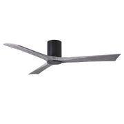 Matthews Fan Irene-HLK 60in 3-Blade LED Flush Ceiling Fan | Matte Black and Barn Wood Blades | Great Room & Covered Patio | Model IR3HLK-BK-BW-60