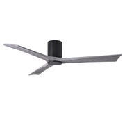 Matthews Fan Irene-HLK 60in 3-Blade LED Flush Ceiling Fan | Matte Black and Barn Wood Blades | Great Room & Covered Patio | Model IR3HLK-BK-BW-60