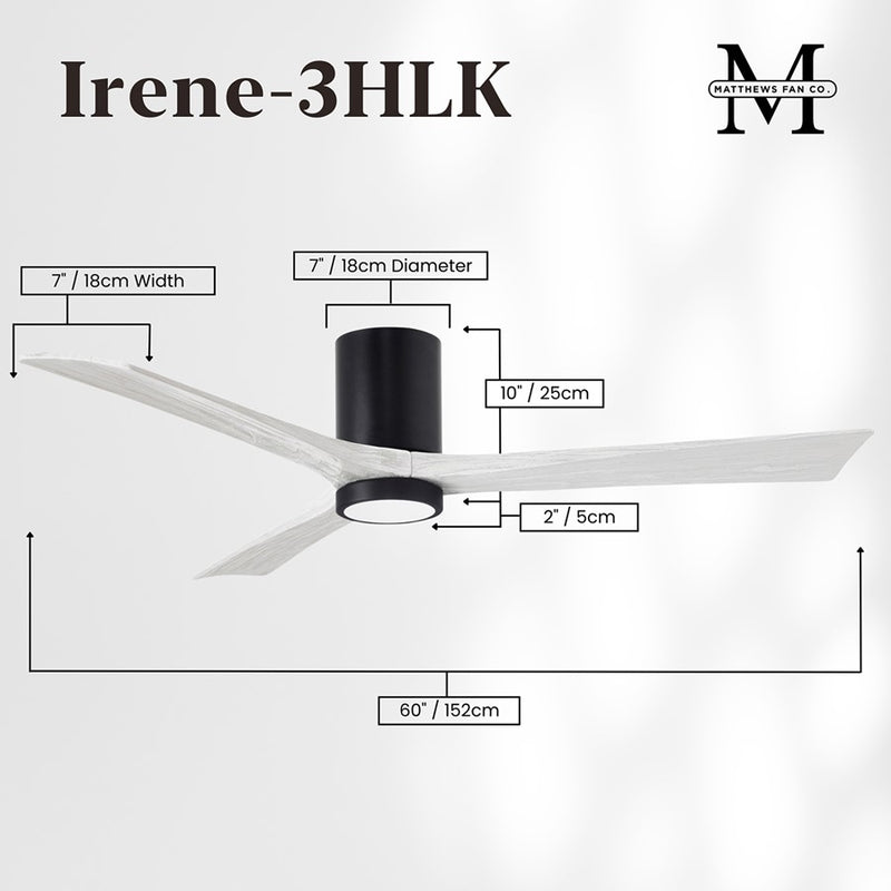 Matthews Fans Fan Irene-3HLK 60" 3 Blade LED, Matte Black