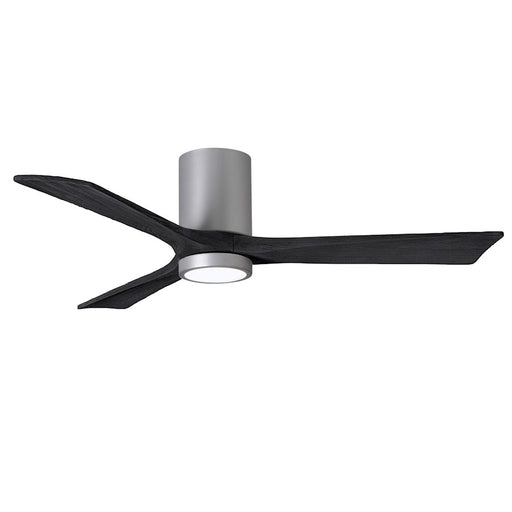 Matthews Fans Irene-3HLK 52in 3-Blade LED Ceiling Fan | Contemporary Brushed Nickel and Matte Black Solid Wood Blades | Model IR3HLK-BN-BK-52