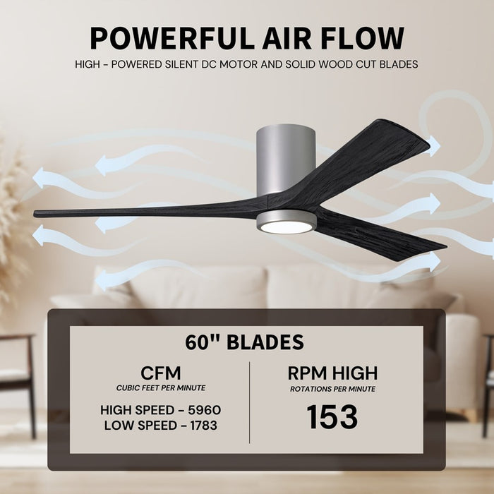 Matthews Fans Fan Irene-3HLK 60" 3 Blade LED, Brushed Nickel