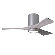 Matthews Fan Irene-HLK 42in 3-Blade LED Flush Ceiling Fan | Modern Brushed Nickel and Barn Wood | Bedroom & Living Room | Model IR3HLK-BN-BW-42