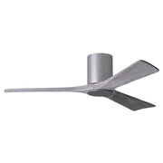 Matthews Fan Irene-HLK 52in 3-Blade LED Flush Ceiling Fan | Modern Brushed Nickel and Barn Wood | Bedroom & Living Room | Model IR3HLK-BN-BW-52
