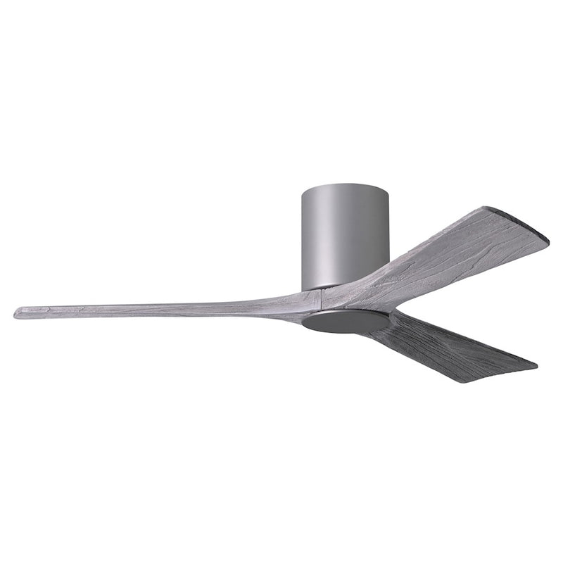 Matthews Fan Irene-HLK 52in 3-Blade LED Flush Ceiling Fan | Modern Brushed Nickel and Barn Wood | Bedroom & Living Room | Model IR3HLK-BN-BW-52