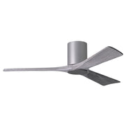 Matthews Fan Irene-HLK 52in 3-Blade LED Flush Ceiling Fan | Modern Brushed Nickel and Barn Wood | Bedroom & Living Room | Model IR3HLK-BN-BW-52