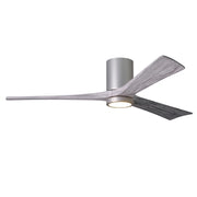 Matthews Fan Irene-HLK 60in 3-Blade LED Flush Ceiling Fan | Modern Brushed Nickel and Barn Wood | Bedroom & Living Room | Model IR3HLK-BN-BW-60