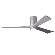 Matthews Fan Irene-HLK 60in 3-Blade LED Flush Ceiling Fan | Modern Brushed Nickel and Barn Wood | Bedroom & Living Room | Model IR3HLK-BN-BW-60