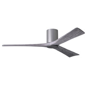 Matthews Fan Irene-HLK 60in 3-Blade LED Flush Ceiling Fan | Modern Brushed Nickel and Barn Wood | Bedroom & Living Room | Model IR3HLK-BN-BW-60
